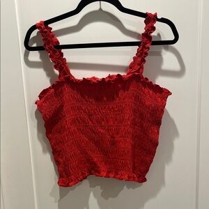 Old Navy Red Ruffle Crop Top